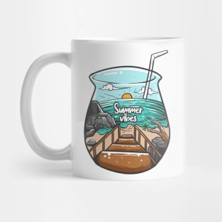 Summer Vibes Ocean Illustration Mug